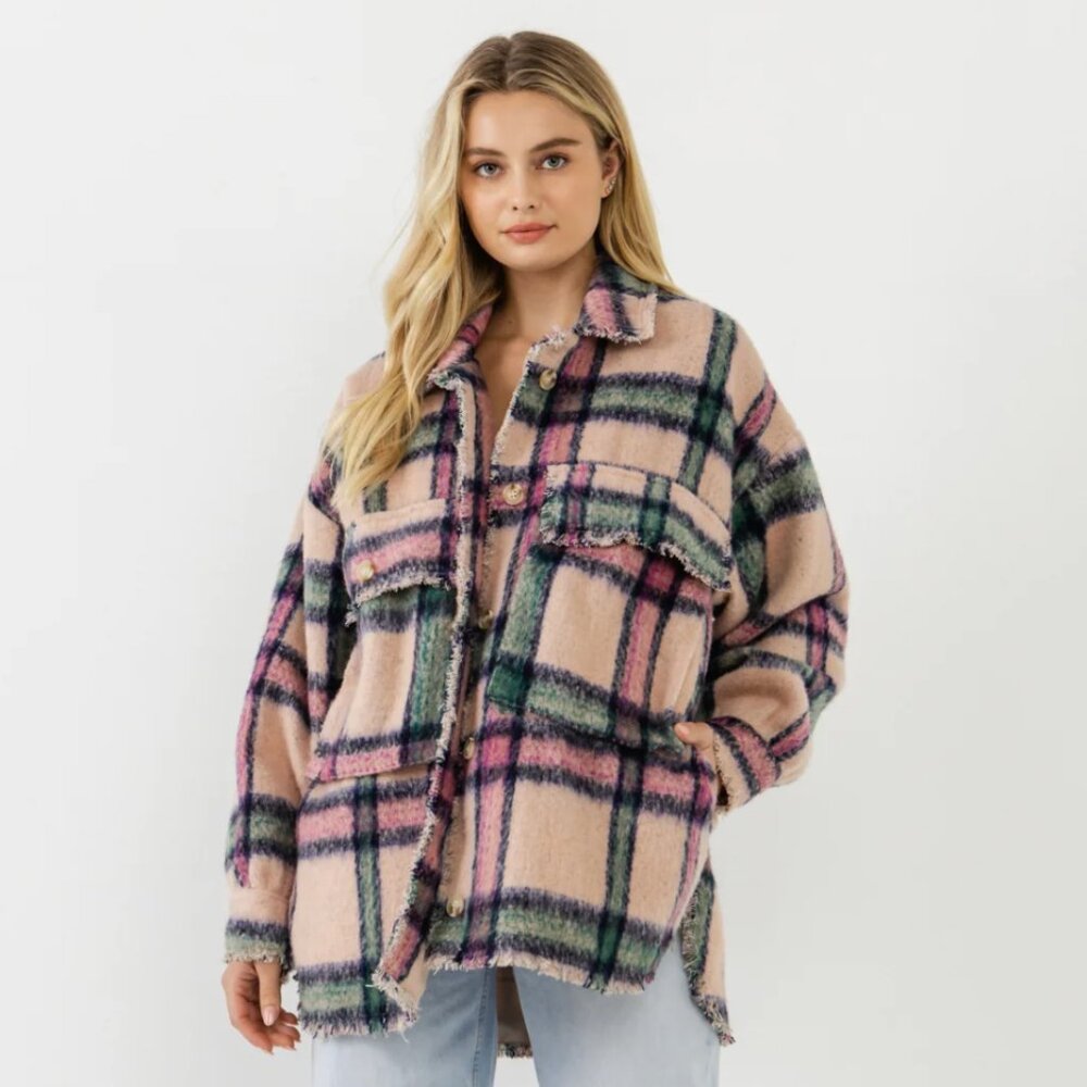 Plaid Button-Up Jacket/Shacket - image 1